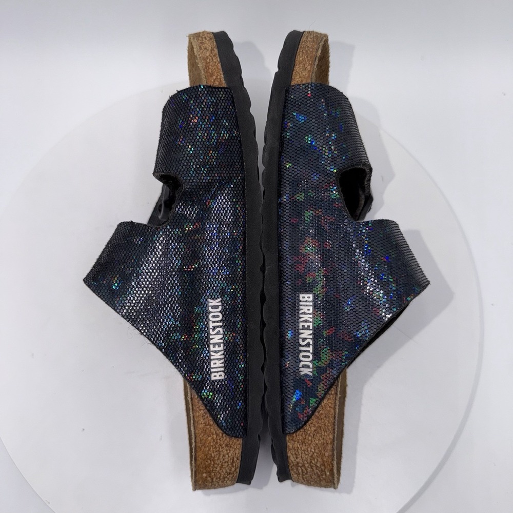 Birkenstock Arizona Sandals Womens Size 37 US 6 Black Metallic Iridescent - Picture 4 of 8